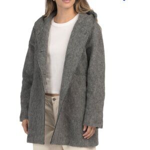NEW MAGARI Made In Italy Wool Blend Hooded Coat in grey for women 1125 10m5